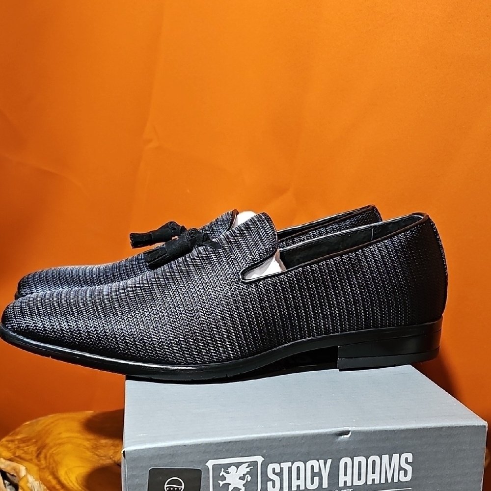 Stacy Adams-NWT! Men's Charcoal Men's Loafers - Picture 6 of 7